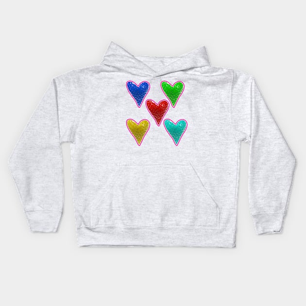 Heart Strawberries Kids Hoodie by jsdesignandillustrations